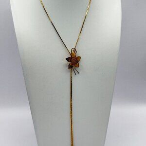 Vintage Gold Tone Lariat Necklace